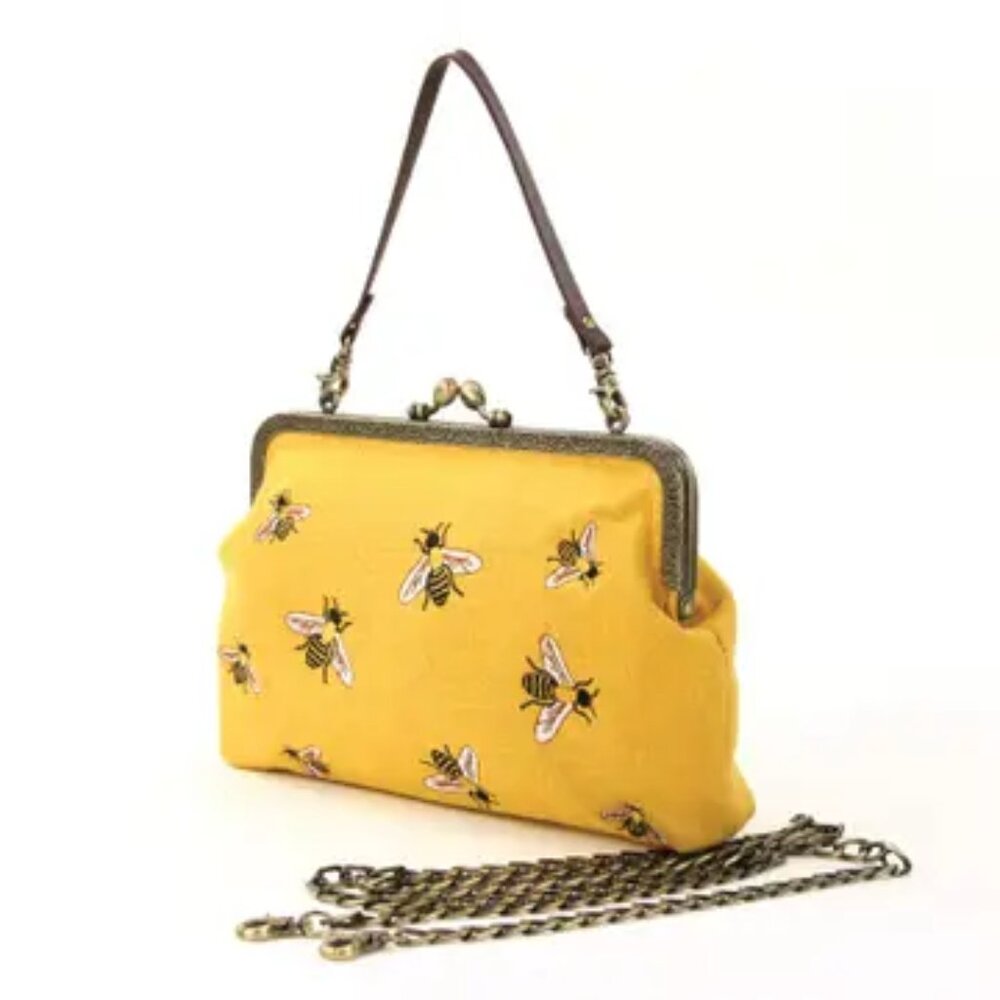 Bees Kisslock Bag      NEW!  yellow - Picture 2 of 4